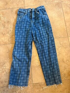 BDG Patterned Blue Denim Boyfriend Jeans